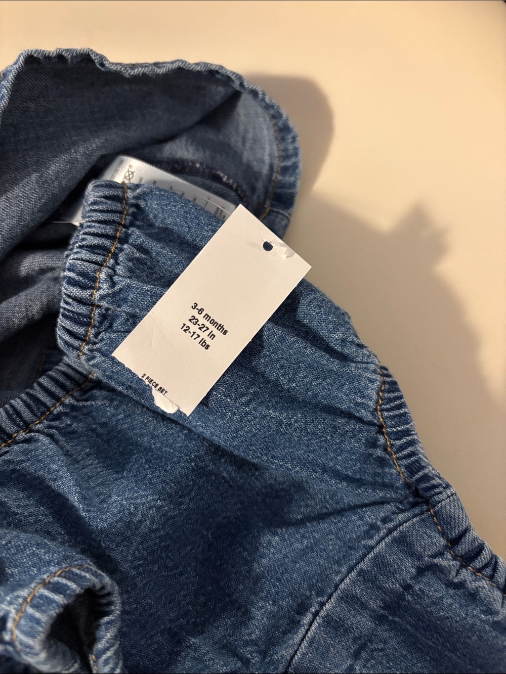 GAP Denim Blue Ruffle-Strap Overall Romper - Picture 2 of 6